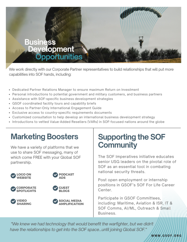 Global SOF Foundation Partnership Benefits and Opportunities
